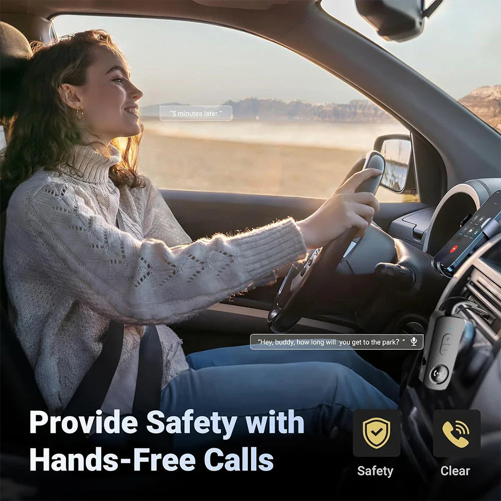 3.5mm Aux Bluetooth 5.3 Receiver Transmitter 2-in-1 Wireless Audio Adapter for TV Headset Car Radio Flight Mp3 Player Speaker