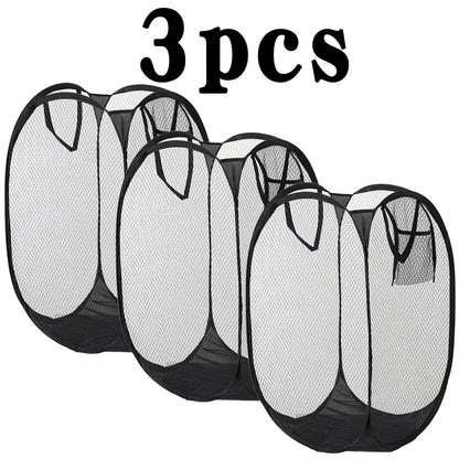 1/3Pcs Dirty Clothes Basket Skeleton Ventilated Foldable Easy Storage Portable Large Capacity Clothes Basket