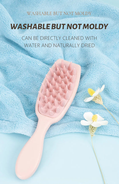 Silicone Shampoo Brush Scalp Massage Brush Head Washing Comb Long Handle Hair Massager Bath Brush Body Scrubber Hair Accessories
