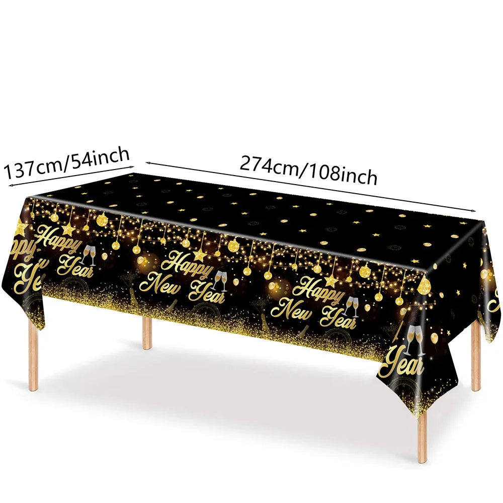 Happy New Year 2025 Balloons Gold Number 2025 Foil Balloons Happy New Year Letters Balloon Banner Gold New Years Eve Party Decor