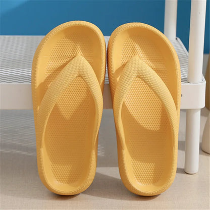 Rimocy Soft Sole EVA Women's Flip Flops 2023 Summer Beach Non-slip Cloud Slippers Women Thick Platform Clip Toe Bathroom Slides
