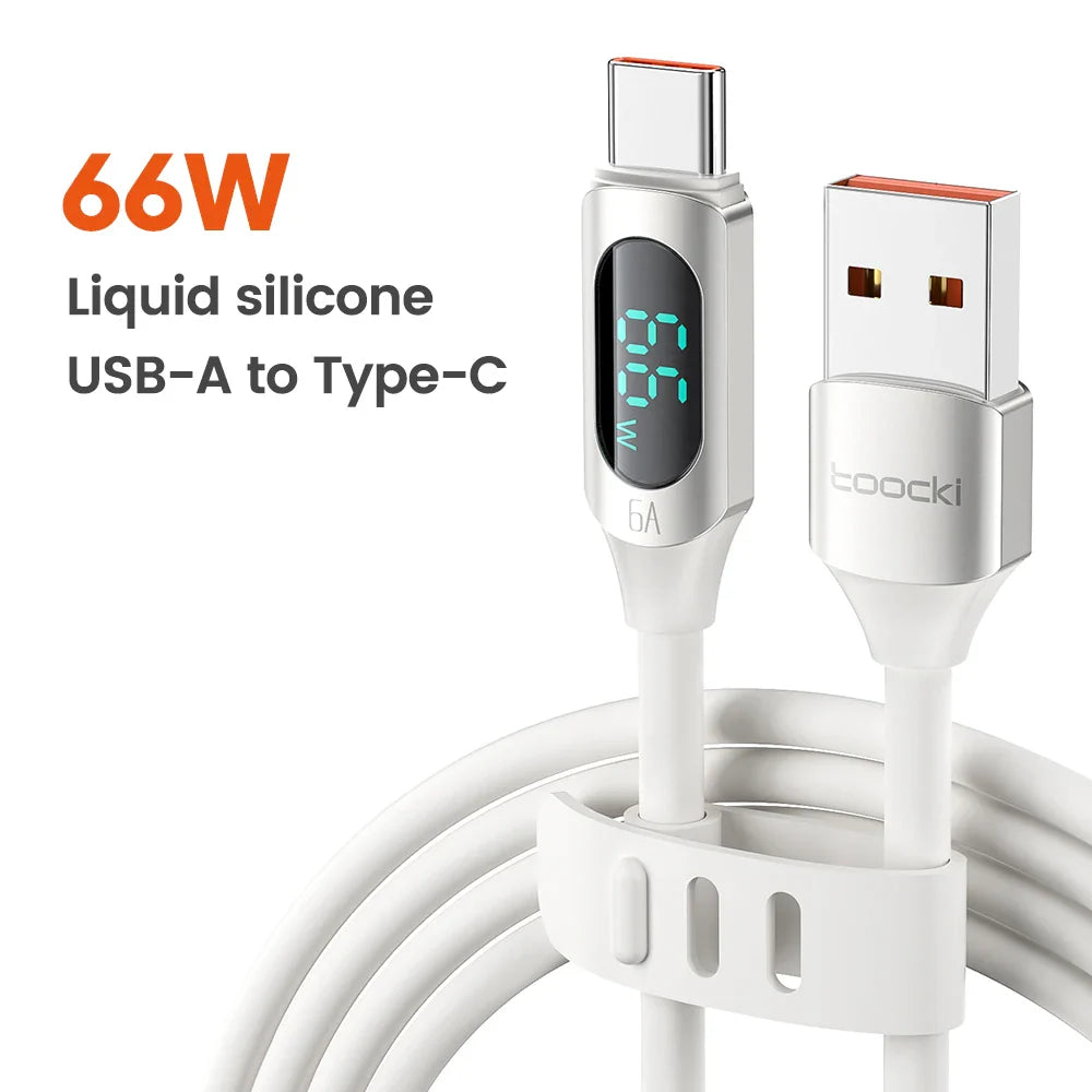 Toocki Silicone USB Type C to USB C Cable PD 100W Fast Charge  for Macbook Samsung Huawei Xiaomi Type C to Type C Cable Display