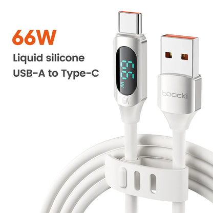 Toocki Silicone USB Type C to USB C Cable PD 100W Fast Charge  for Macbook Samsung Huawei Xiaomi Type C to Type C Cable Display