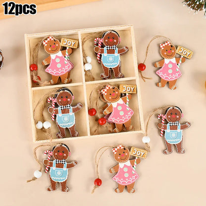 Christmas Nutcracker Soldier Wooden Pendant Xmas Tree Hanging Ornaments 2024 Navidad Decoration for Home 2025 New Year Gifts