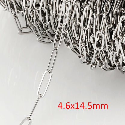 No Fade 2Meters Stainless Steel Chains for Jewelry Making DIY Necklace Bracelet Accessories Gold Chain Lips Beads Beaded Chain