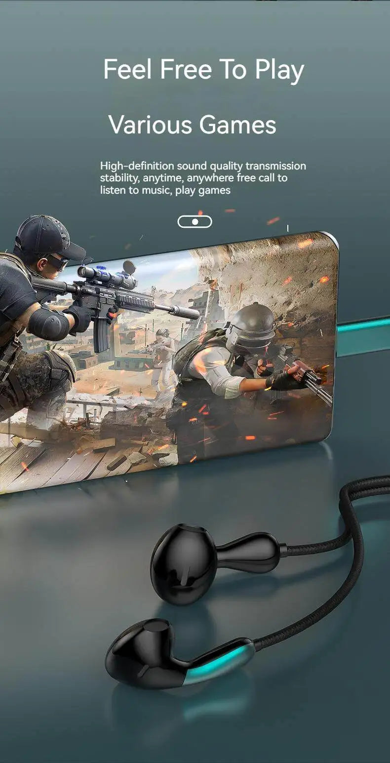 Wired Earphone 3.5mm AUX/Type C HiFi Surround Heavy Bass With MIC In-Ear Game Music Headsets For Samsung Huawei Xiaomi iPad PC