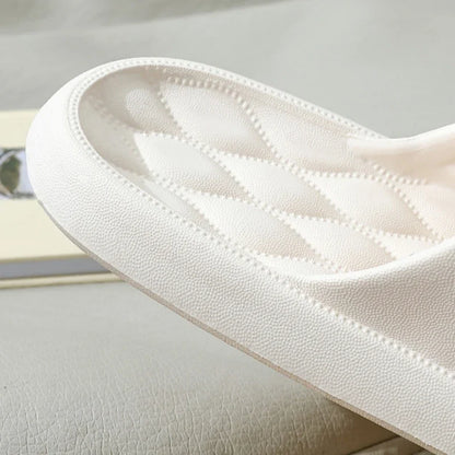 Men's Summer Slippers EVA Indoor Bathroom Thick Sole Diamond Check Massage Sensation Beach Non-slip Ladies Comfort Flat Shoes