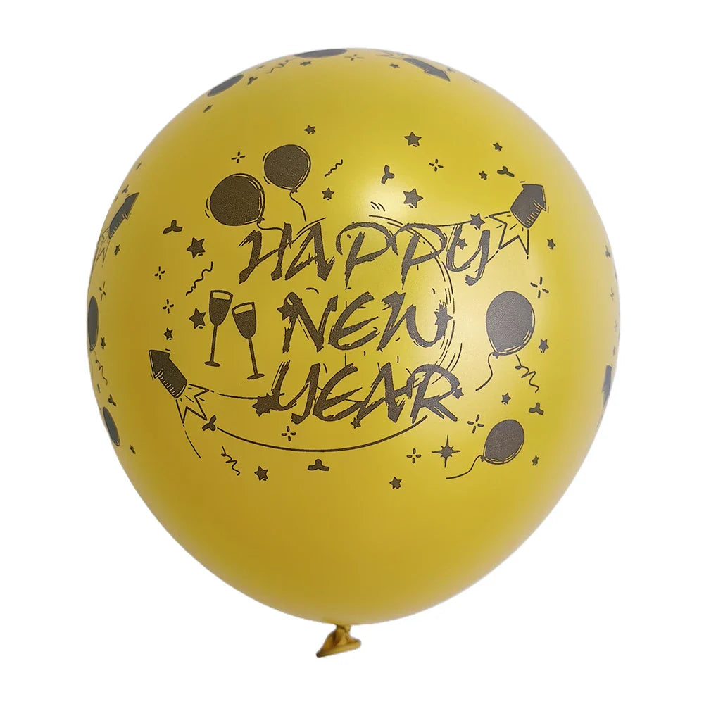Happy New Year 2025 Balloons Gold Number 2025 Foil Balloons Happy New Year Letters Balloon Banner Gold New Years Eve Party Decor