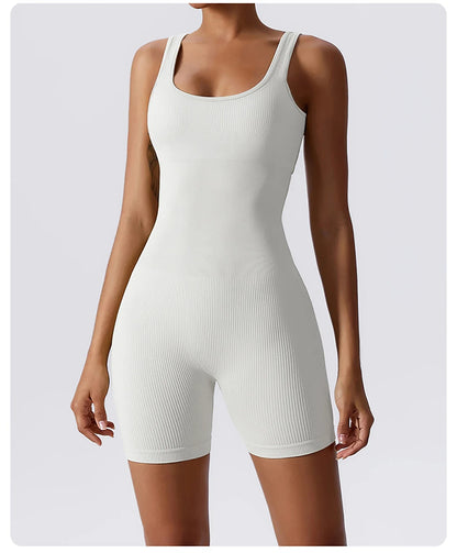 High Elastic Integrated Tight Fitting Jumpsuit Aerial Beauty Back Yoga Suit Seamless Jumpsuit for Women