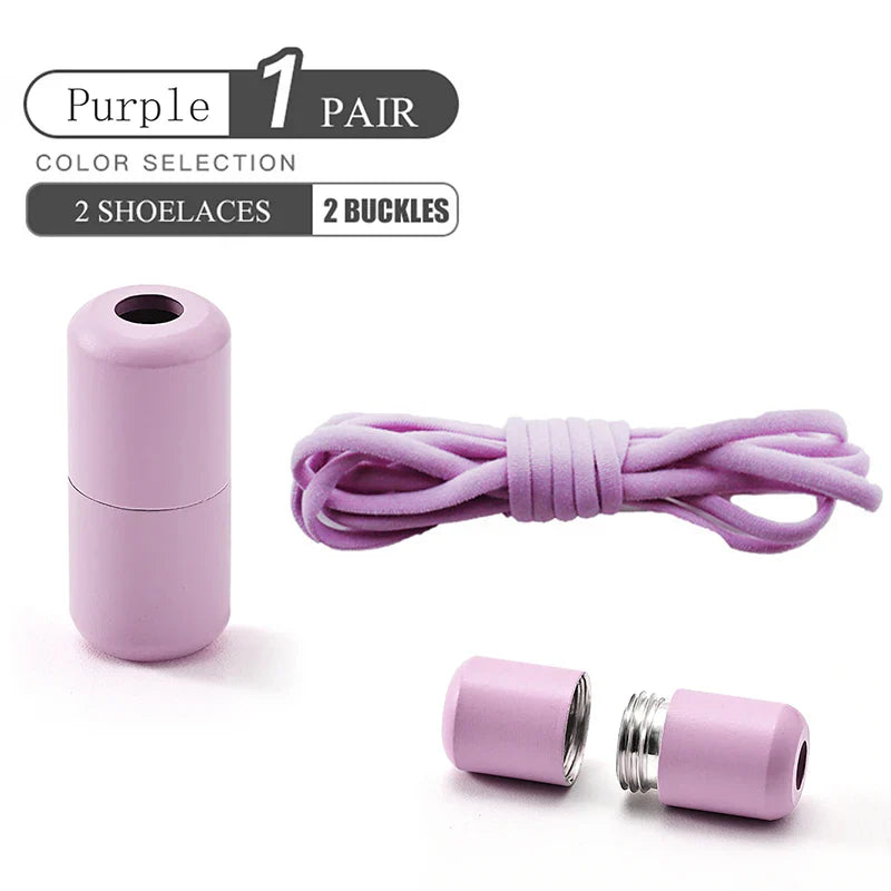 Elastic No Tie Shoelaces Semicircle Shoe Laces For Kids and Adult Sneakers Shoelace Quick Lazy Metal Lock Laces Shoe Strings