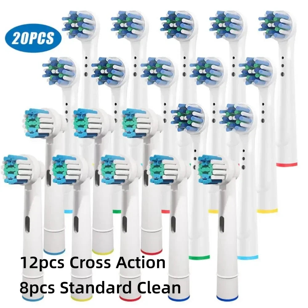 16/20PCS Brush Head nozzles for Oral B Electric Toothbrush Replacement Head Refill Sensitive Floss Cross Action for Oralb