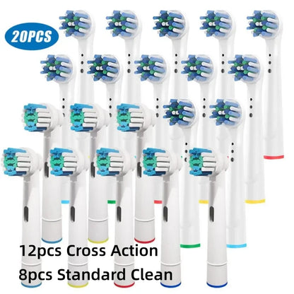 16/20PCS Brush Head nozzles for Oral B Electric Toothbrush Replacement Head Refill Sensitive Floss Cross Action for Oralb