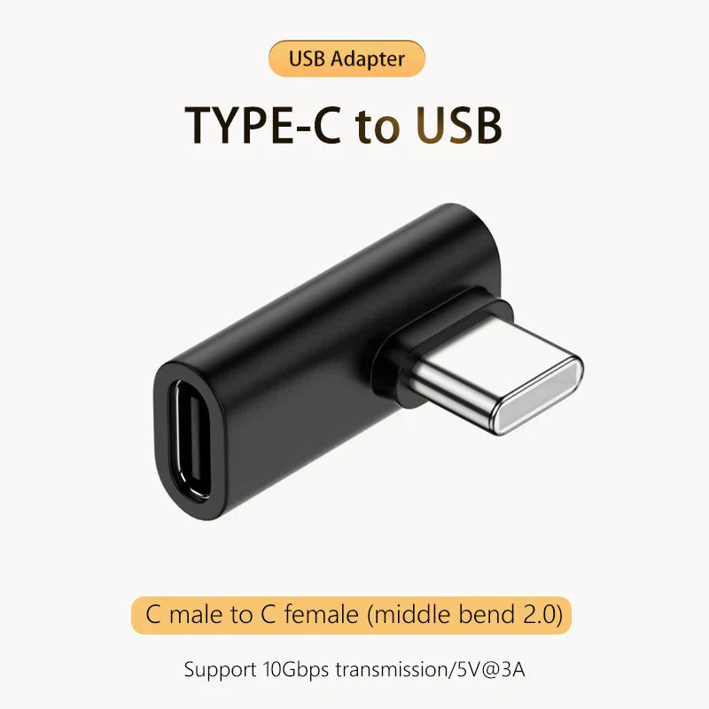 NNBILI 5A Type-C OTG Adapter 240W Fast Charging Data Converter USB4.0 40Gbps Support 8K 60Hz USB C 90/180 Degree Elbow Adapter