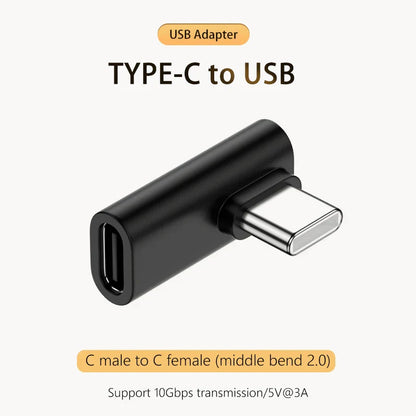NNBILI 5A Type-C OTG Adapter 240W Fast Charging Data Converter USB4.0 40Gbps Support 8K 60Hz USB C 90/180 Degree Elbow Adapter