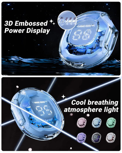 T8 PRO Tws Bluetooth Earbuds Transparent with LED Digital Display Wireless In-Ear Earphone for Xiaomi Huawei iPhone Headphone