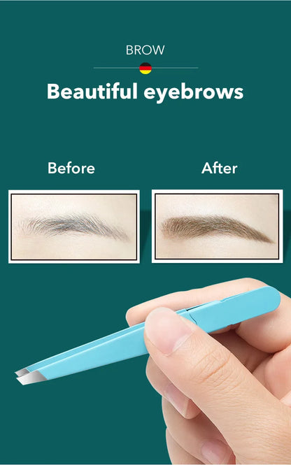 Eyebrow Tweezer Colorful Hair Beauty Fine Hairs Puller Stainless Steel Slanted Eye Brow Clips Removal Makeup Tools