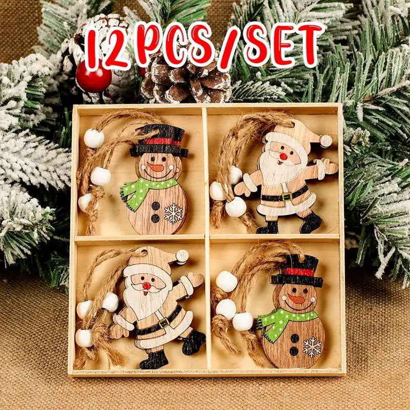 Christmas Gnomes Wooden Pendants Merry Christmas Decorations For Home 2024 Xmas Tree Christmas Ornaments Navidad New Year Gift