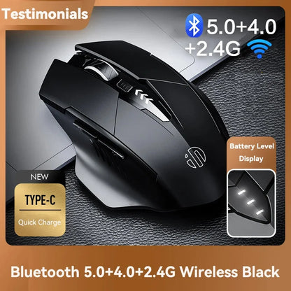 Bluetooth Compatible Mouse Rechargeable 2.4G INPHIC PM6 Wireless Mouse Office Mute Support PC Laptop Tablet Smartphone Universal