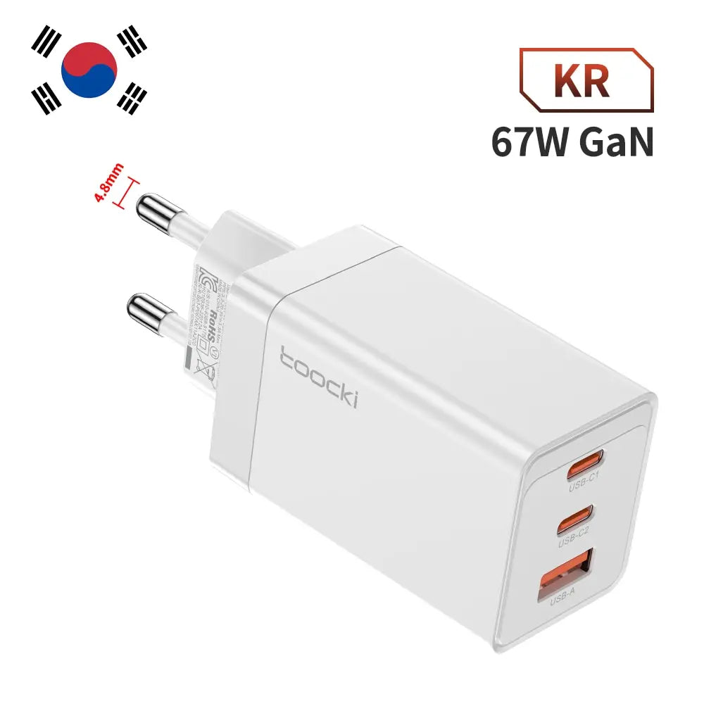 Toocki 67W GaN USB C Charger 65W Quick Charge QC 4.0 PD 3.0 45W Type C Fast USB Charger For iPhone 16 15 14  Pro Samsung MacBook