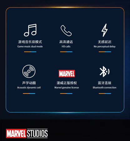 Disney Headphones Foldable HIFI Sound Bluetooth Headsets Spider-Man Series Wireless Earphones Bluetooth for Kids Anime Cartoon