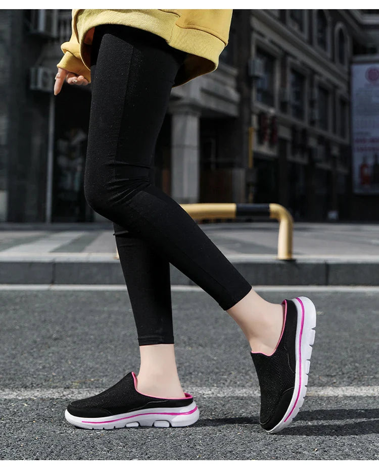 2024 Summer new breathable mesh shoes outdoor non-slip walking shoes comfortable sandals men half slippers casual loafers 35-48