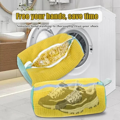 Laundry Bags Shoe Washing Machine Bag-with Zipper Laundry Bag with Rich Fluff Inside, Perfect for Sneakers and Casual Shoes