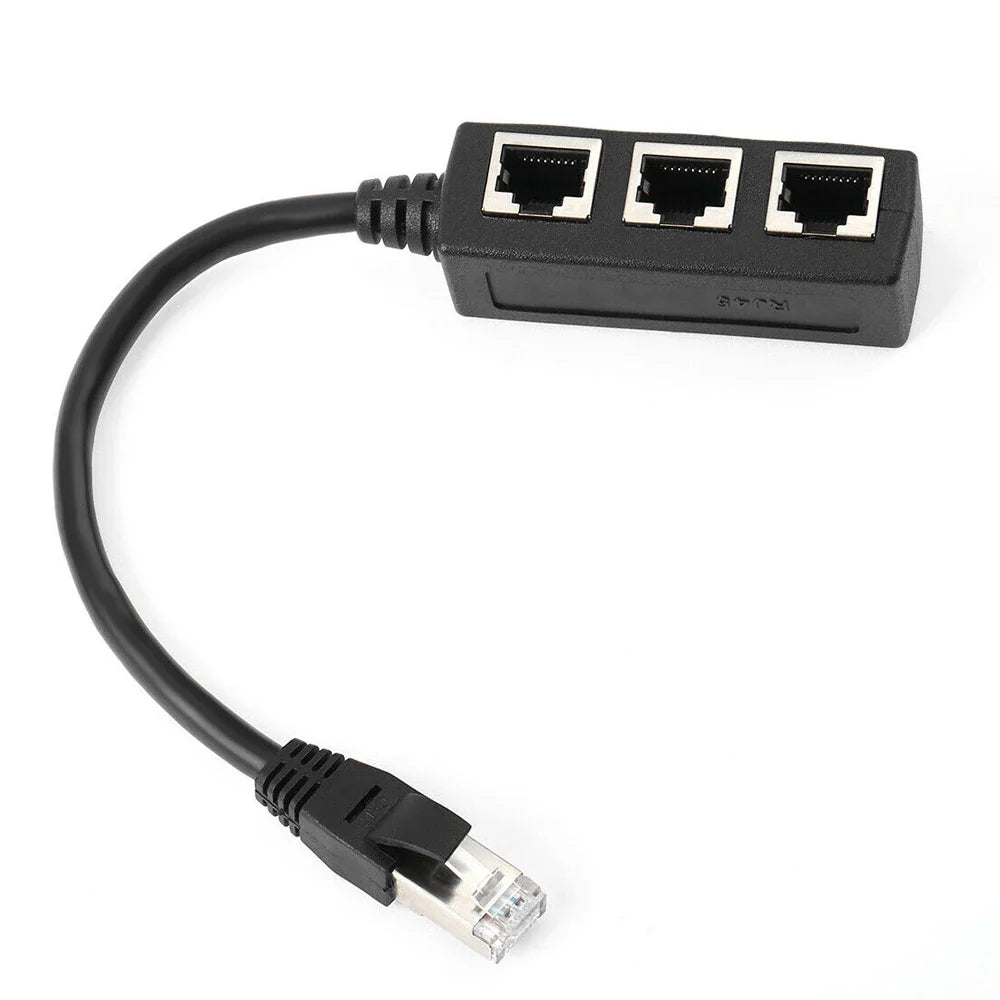 RJ45 1 to 2 / 1 to 3 Ways Splitter Connector Network Adapter Cat5 Cat6 Cat7 LAN Ethernet Cable for Networking Extension