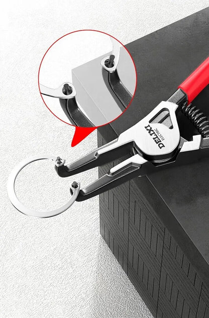 DELIXI ELECTRIC 5-In Circlip Pliers,Needle nose Pliers，Retaining Ring Pliers，for Removing Installing Puller Locking Rings Shafts