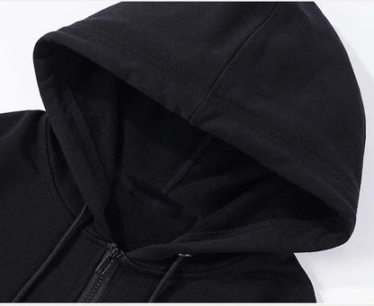 Men's Fleece Zip Up Hoodies Running Sports Sweatshirts Fashion Women Classic Casual Zipper Jackets Y2k Coats Hip Hop Streetwear