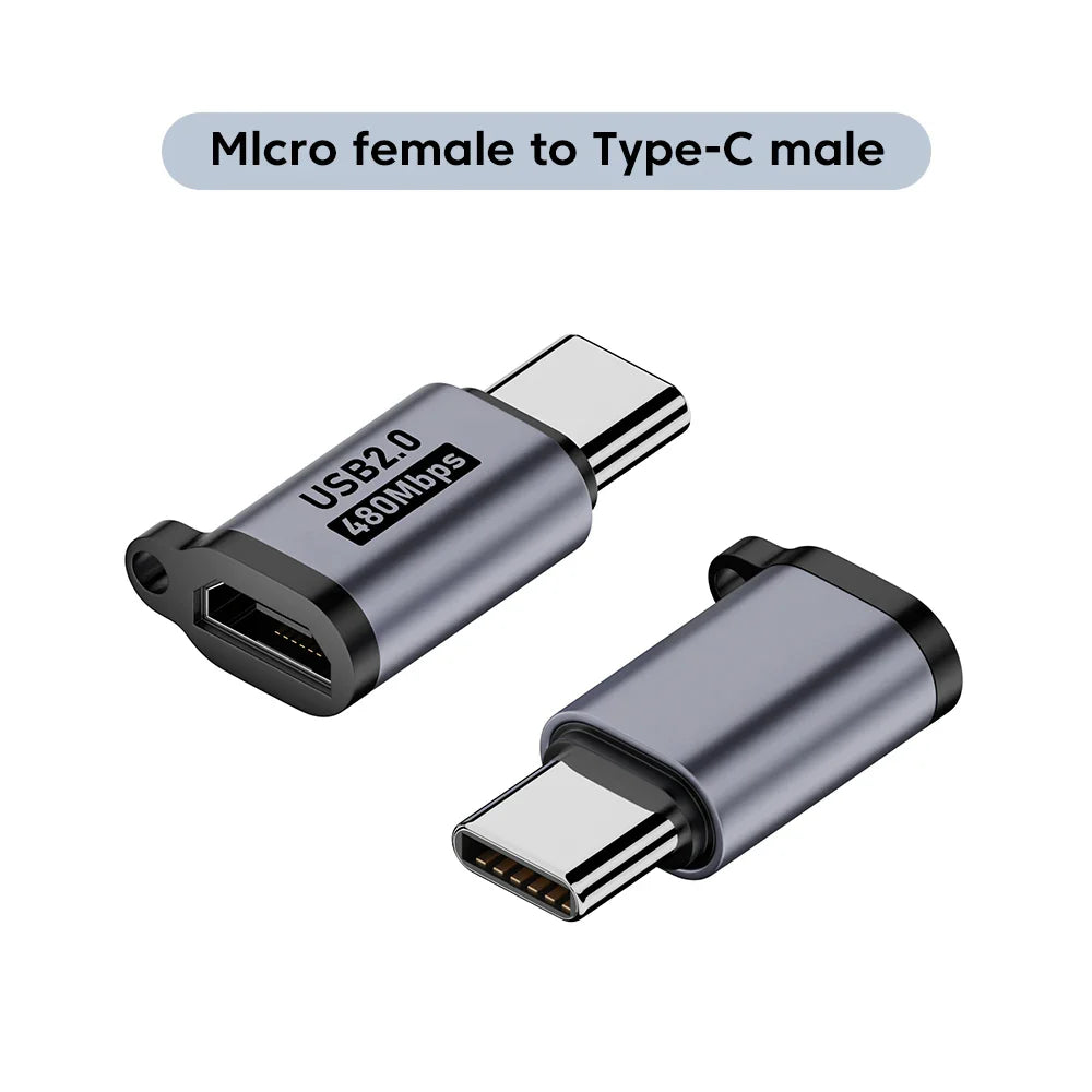 Micro USB To Type C Adapter Mini USB To USB C 480Mbps Fast Data Charging Connector USBC To Lightning Adapter For iphone Android