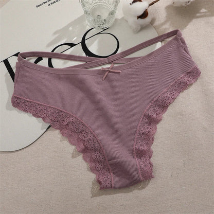 4PCS Women's Cotton Briefs Sexy Female Underpants Elasticity Comfortable Underwear Panties Lingerie S-XL  Solid Color Intimate