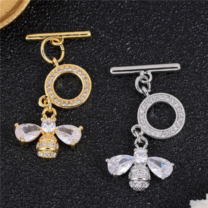 Juya Handmade 18K Gold Silver Plated Fastener Bail Connector Clasps Accessories For Needlework Pearls Beads Jewelry Making