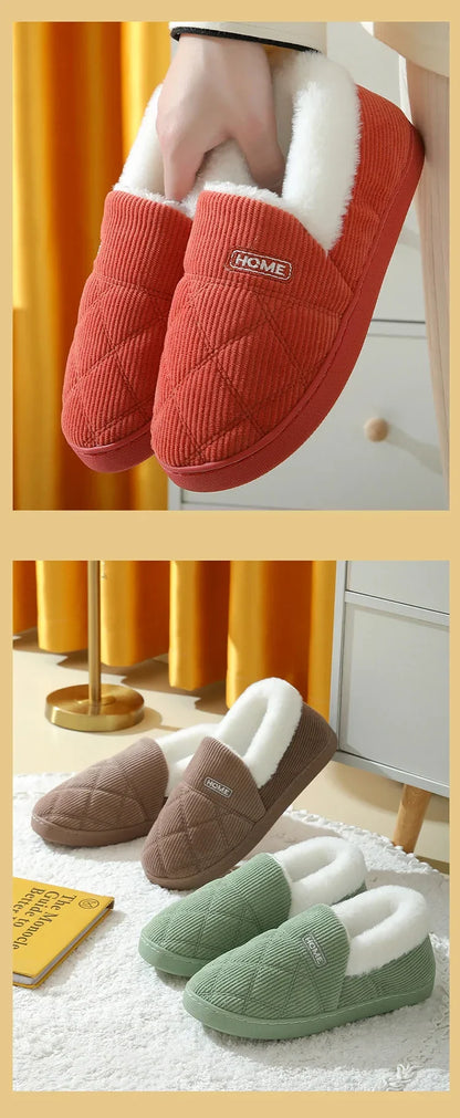 Eyriphy Winter Warm Plush Slippers Women Comfort Warm Cotton Shoes Soft Sole Indoor Outdoor Bedroom Slides Female Lovely Slipper