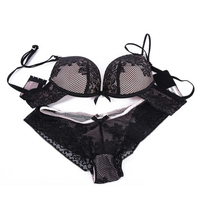 Women Sexy Lingerie Set Fashion Lace Lingerie Sets For Ladies Soild Color Bra Comfortable Intimates Underwear Suit Female