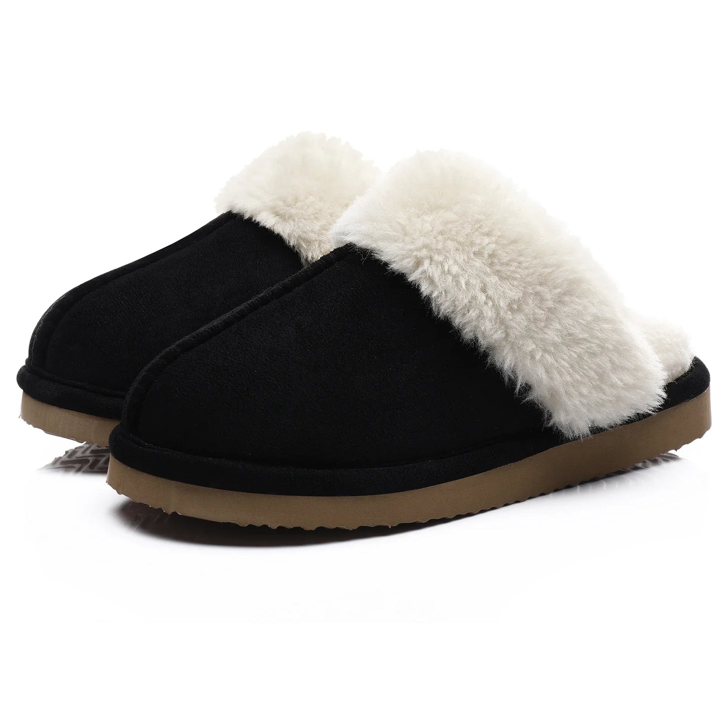 Comwarm Fluffy Winter Slippers For Women Furry Fuzzy Home Shoes Faux Fur House Plush Slippers Indoor Warm Comfy Mute Flats Slide