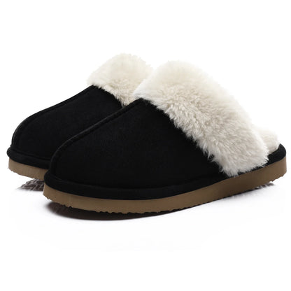 Comwarm Fluffy Winter Slippers For Women Furry Fuzzy Home Shoes Faux Fur House Plush Slippers Indoor Warm Comfy Mute Flats Slide