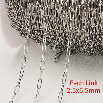 No Fade 2Meters Stainless Steel Chains for Jewelry Making DIY Necklace Bracelet Accessories Gold Chain Lips Beads Beaded Chain