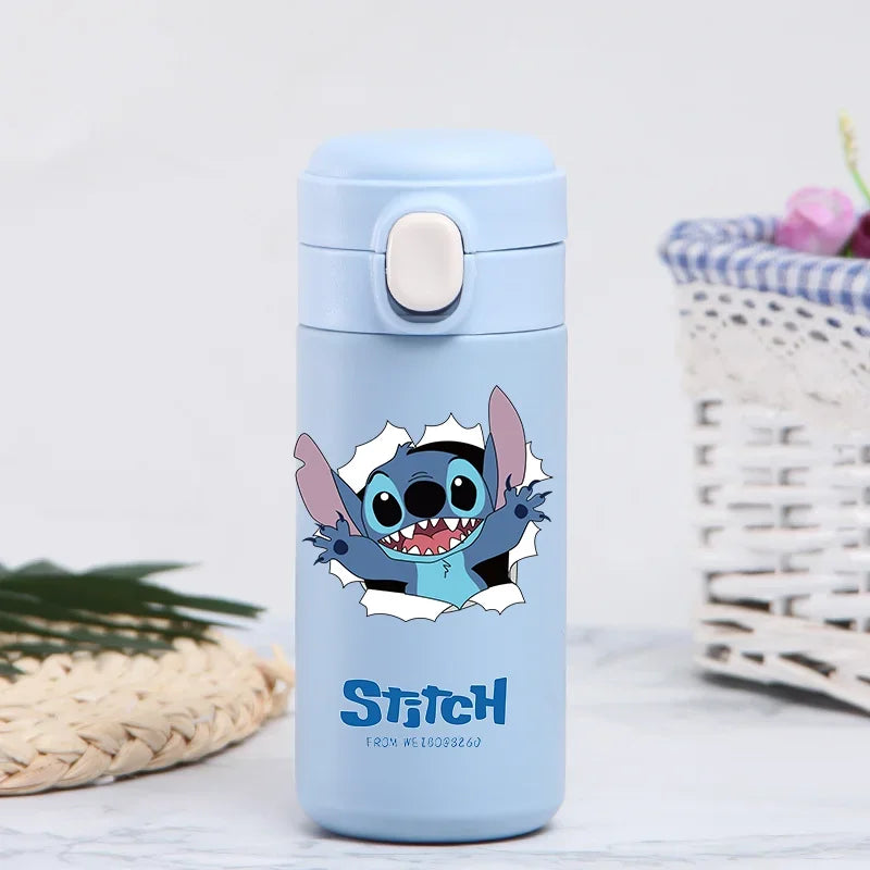Disney Stitch 420ml Thermal Cup Sports Water Bottle Kids Portable Large Capacity Outdoor Vacuum Cup Stainless Steel Bottle