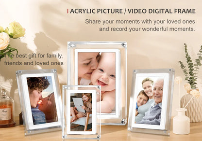 Acrylic Digital Photo Frame 5/7 Inch 1000mAh Vertical Display IPS Screen 2G Memory Battery Porta Retrato Digital