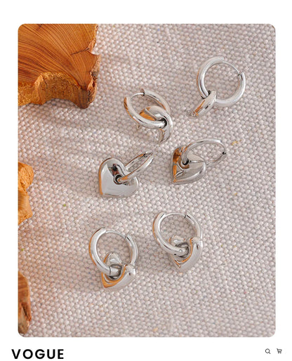 Yhpup Star Moon Heart Pendant Drop Hoop Huggie Earrings 18k Gold Plated Trendy Waterproof Stainless Steel Fashion Charm Jewelry