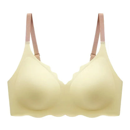 Sexy Seamless Bras For Women Wire Free Push Up Brassiere V Neck Bralette Women's Glossy Soft Underwear Female Lingerie Intimates