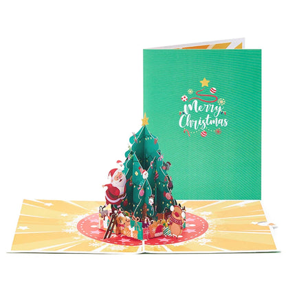 Merry Christmas Greeting Cards Handmade Christmas Gift Postcard With Envelope Snowman Elk Xmas Party New Year Thanksgiving Gifts