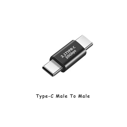 NNBILI Right Angle 90 Degree USB 3.1 Type C Adapter Female To Male Converter 10 Gbps USB C Charge Data Sync Extension Connector