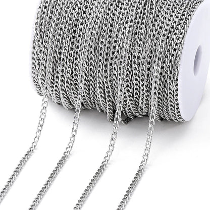 No Fade 2Meters Stainless Steel Chains Gold Color Lips Beads Beaded Chain for Jewelry Making DIY Necklace Bracelet Accessories