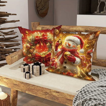 Christmas decoration pillowcase Santa Claus carriage Snowman garland pattern suitable for home room sofa cushion cover