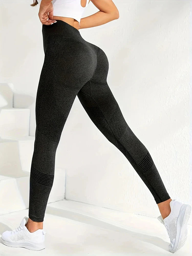 Women's 2-Piece Hip Lift Yoga Leggings Exercise High-Waisted Tummy Tuck Breathable Hp Lift Pants