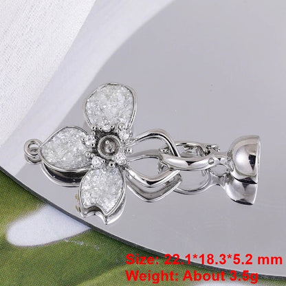 Juya Handmade 18K Gold Silver Plated Fastener Bail Connector Clasps Accessories For Needlework Pearls Beads Jewelry Making