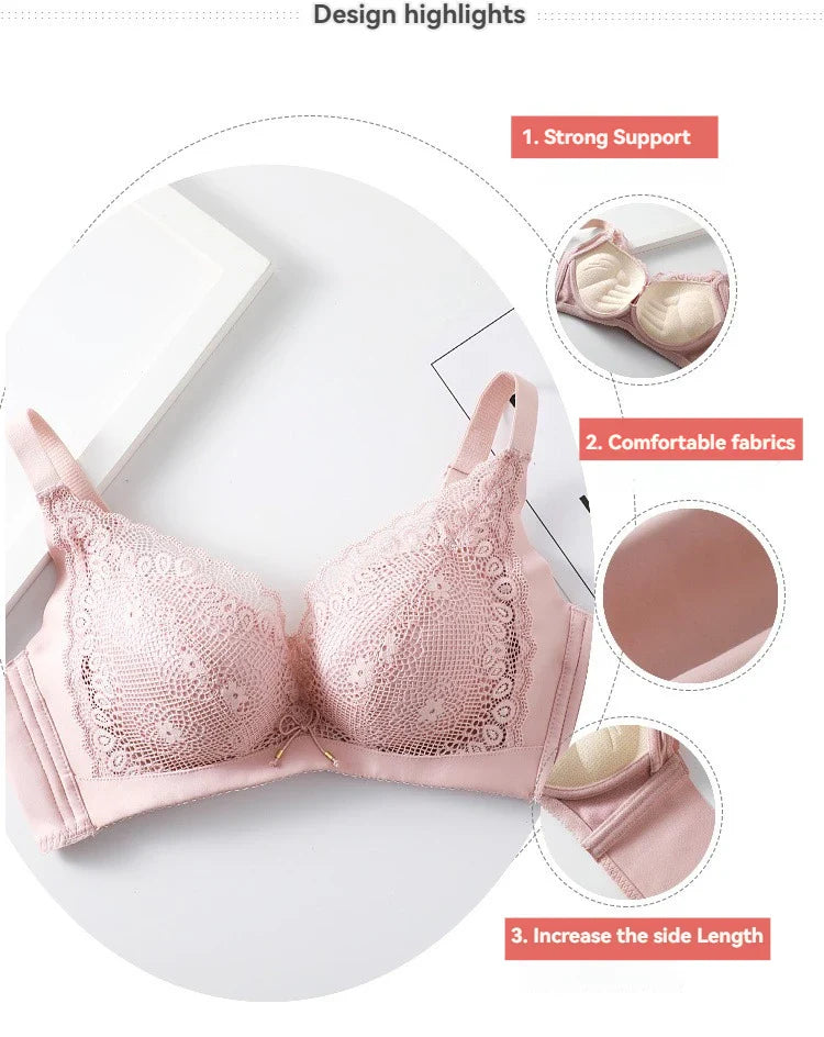 8cm Thickened Non-empty Cup Underwear Small Chest Gather Anti-sagging Hand-cup Bra Adjustable Bra Women