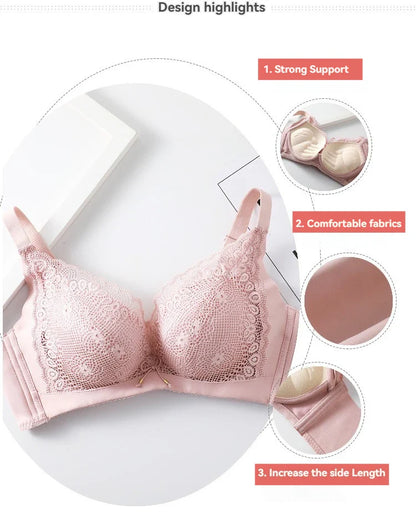 8cm Thickened Non-empty Cup Underwear Small Chest Gather Anti-sagging Hand-cup Bra Adjustable Bra Women