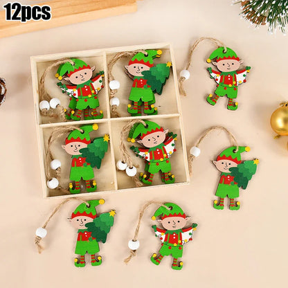 Christmas Nutcracker Soldier Wooden Pendant Xmas Tree Hanging Ornaments 2024 Navidad Decoration for Home 2025 New Year Gifts
